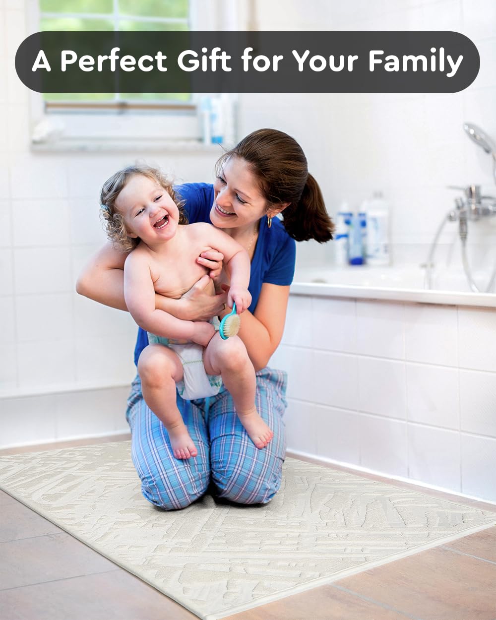 改tchdio Absorbent Bath Mat for Bathroom-Rug for Bathroom Floor Mat Quick Dry Non Slip Washable Bath Rug Fit Under The Door-Bathroom Mat for in Front of Sink, Bathtub