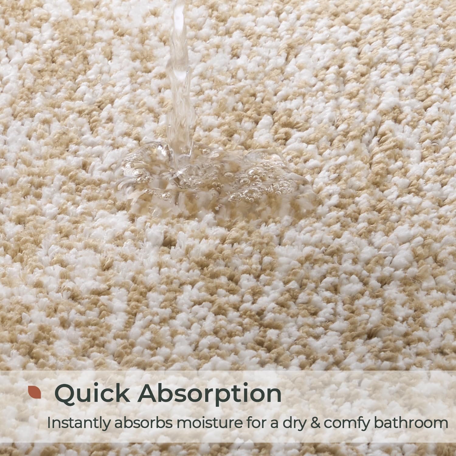 Melange Tufted Bathroom Rugs , Water Absorbent Soft Bath Mat for Bathroom Floor, Non Slip & Washable Shower Mat, Room Accessories Microfiber Bathroom Mat