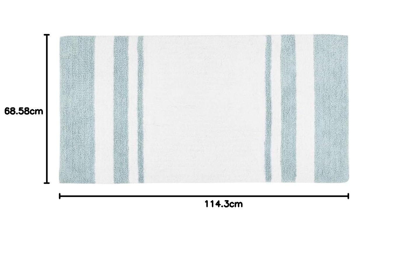 改Madison Park Reversible Spa Rug 100%-Cotton Striped Ultra Soft Water Fast Bath Non-Slip Absorbent Quick Dry Mats for Tub, Shower Room, and Bathroom, 20"x30", Blue (MP72-6210)