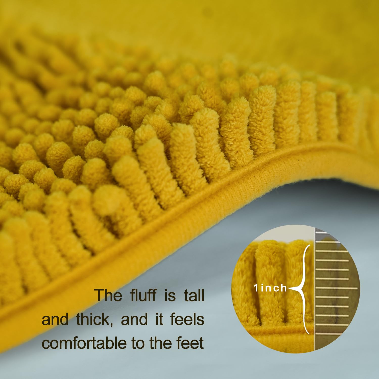 Bathroom Rugs Sets 2 Piece, Ultra Soft Absorbent Bath mat Chenille Bathroom Rug, Antiskid Bath mats Washable Bathroom mat (20x32 inch + 16x24 inch)
