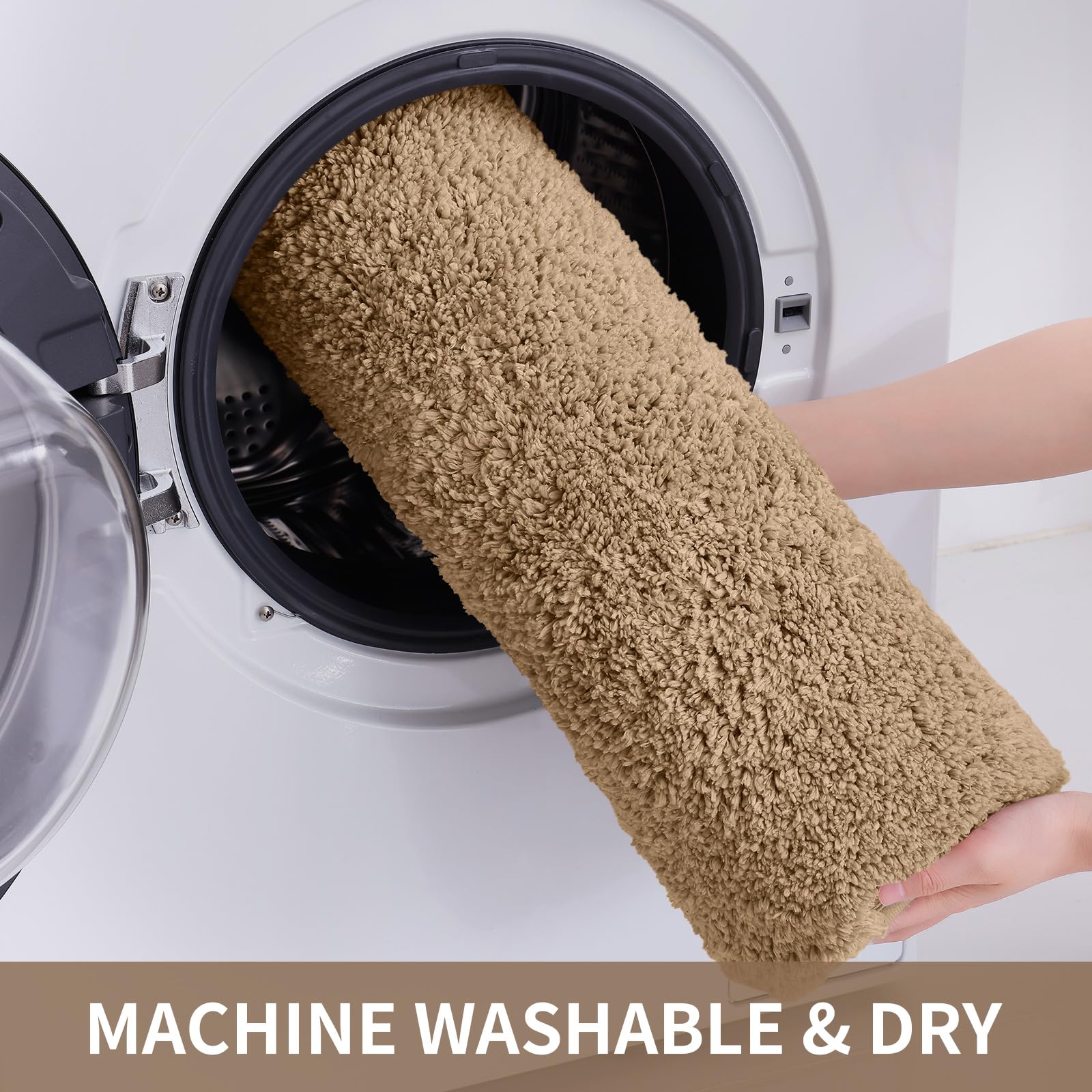 Bathroom Rug Mat, Shaggy Soft and Absorbent Bath Rug, Non Slip, Thick Plush Machine Washable Bath Mat for Bathroom, Shower, and Tub