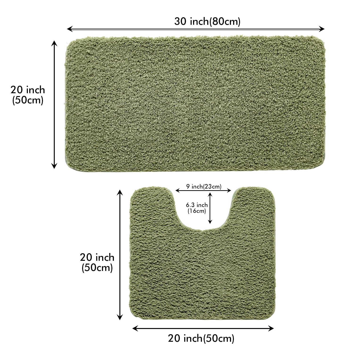 Pink Bathroom Rugs Sets 2 Piece - Absorbent Bath Mats Set Made of Thick Fluffy Microsiber for Bathroom Floor, Tub or Entryway, Non Slip Rubber Backside
