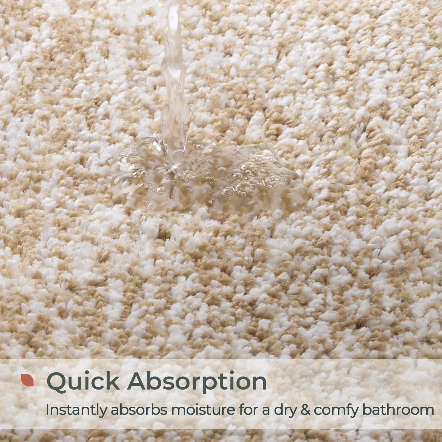 Melange Tufted Bathroom Rugs , Water Absorbent Soft Bath Mat for Bathroom Floor, Non Slip & Washable Shower Mat, Room Accessories Microfiber Bathroom Mat