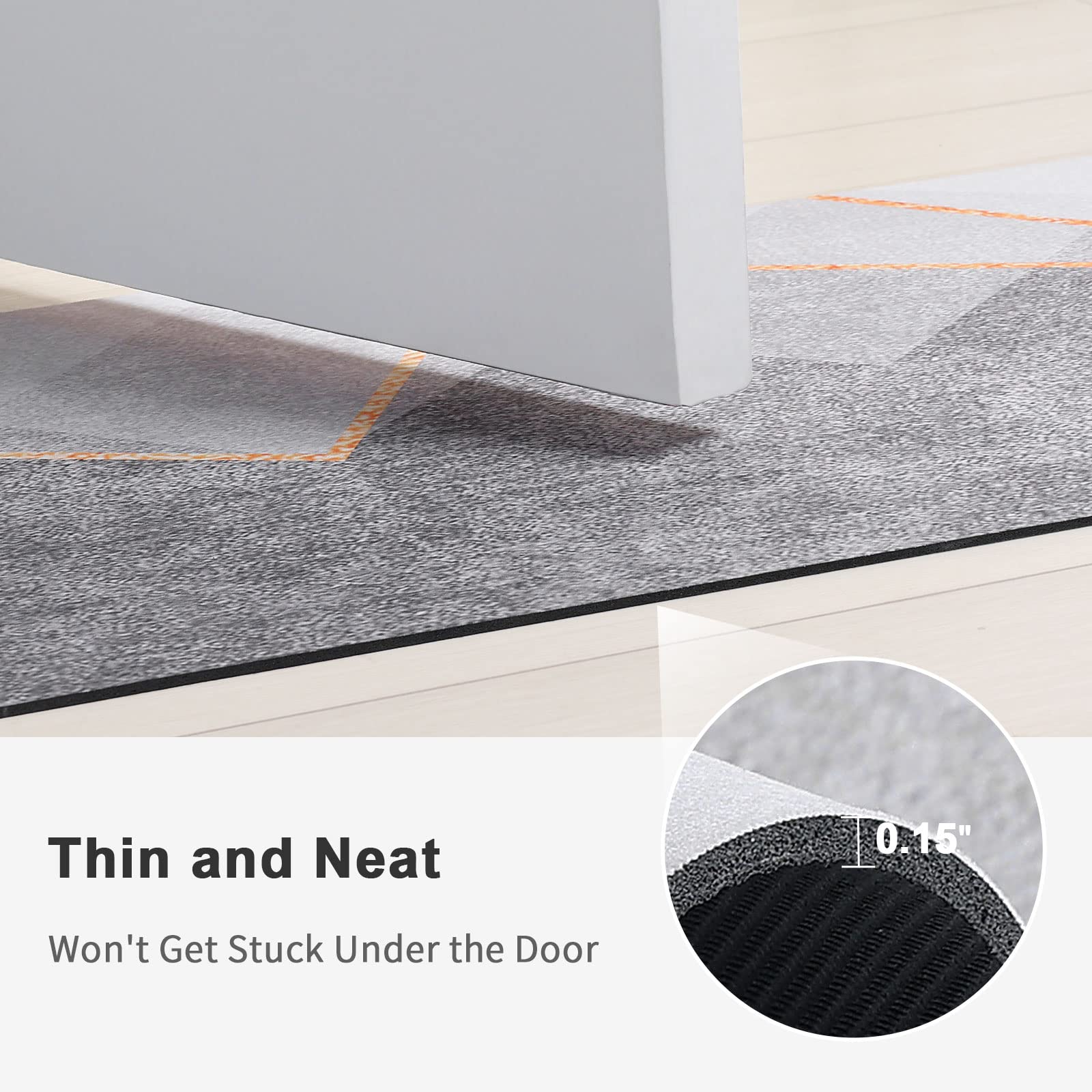 Thin Toilet Rugs U-Shaped Soft Absorbent Microfiber Bathroom Rugs, Non-Slip Bathroom Mats, Quick Dry Easy Clean for Kitchen, Bathtub, Sink