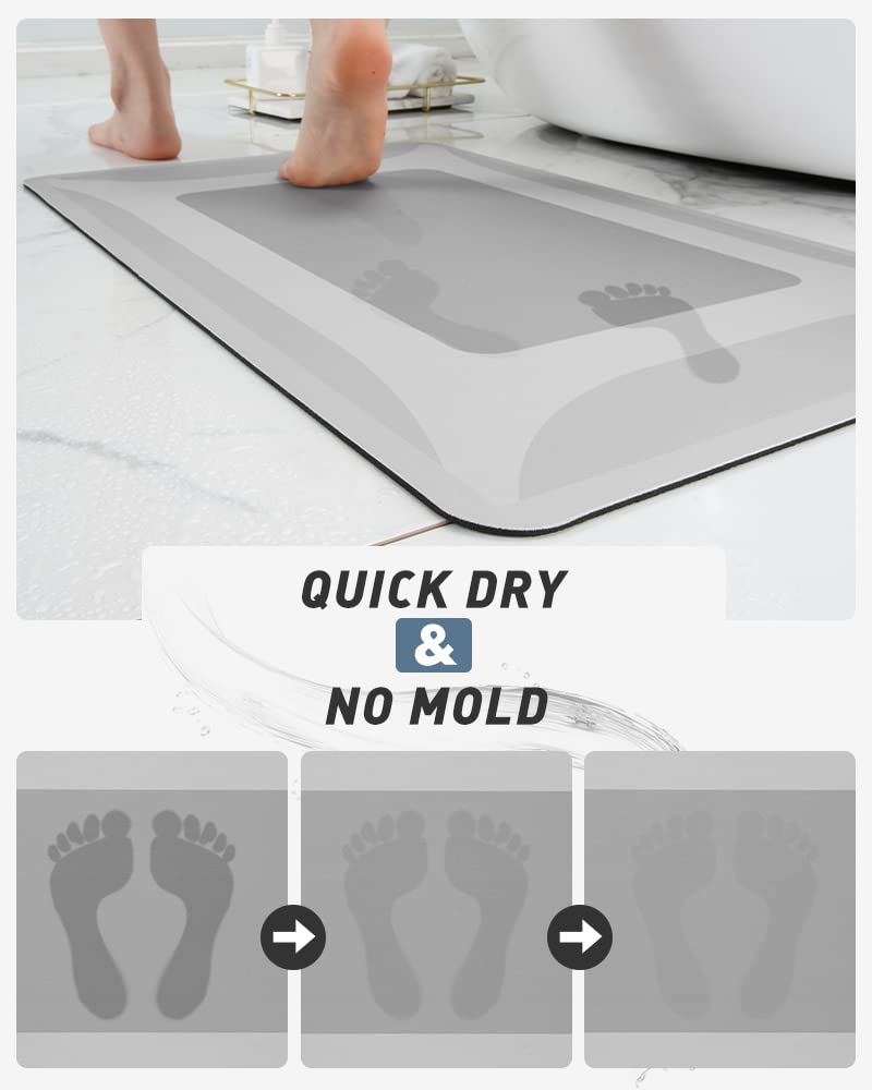 改SIXHOME-Bath Mat Rug-Quick Dry Absorbent Rubber Backed Bathroom Mat Thin Bathroom Rugs Fit Under Door-Bath Mats for Bathroom Floor Mat in Front of Sink-Shower Rug for Bathroom 17"X27.5"