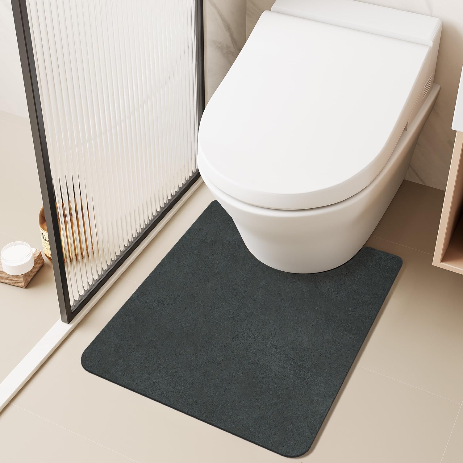 Quick Dry Bath Mat, Bathroom Rugs Non Slip Washable Thin Absorbent Bath Mat Fits Under Door Bathroom Floor Mat Perfect for Bath, Shower, or Sink