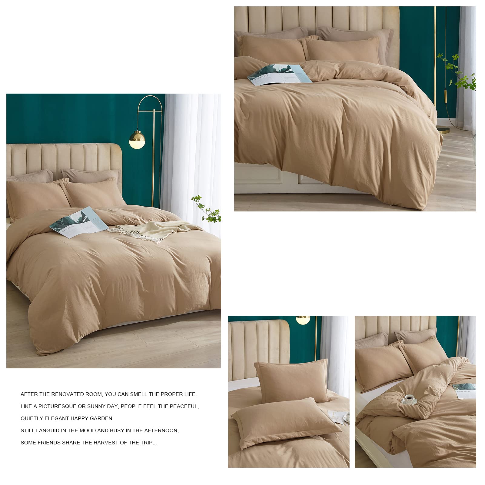 Cotton Grid Plaid Duvet Cover Set Full Modern Reversible Checkered Hotel Quality Zipper Closure Bedding Collection (NO Comforter)