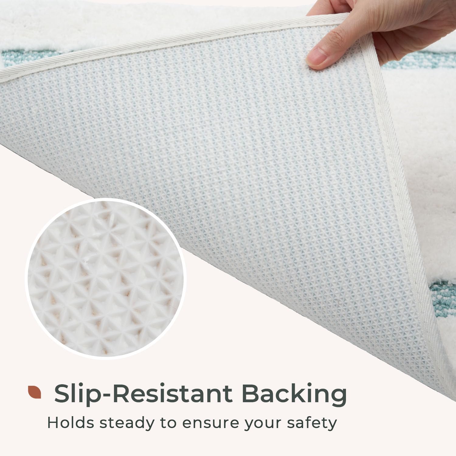 Melange Tufted Bathroom Rugs , Water Absorbent Soft Bath Mat for Bathroom Floor, Non Slip & Washable Shower Mat, Room Accessories Microfiber Bathroom Mat