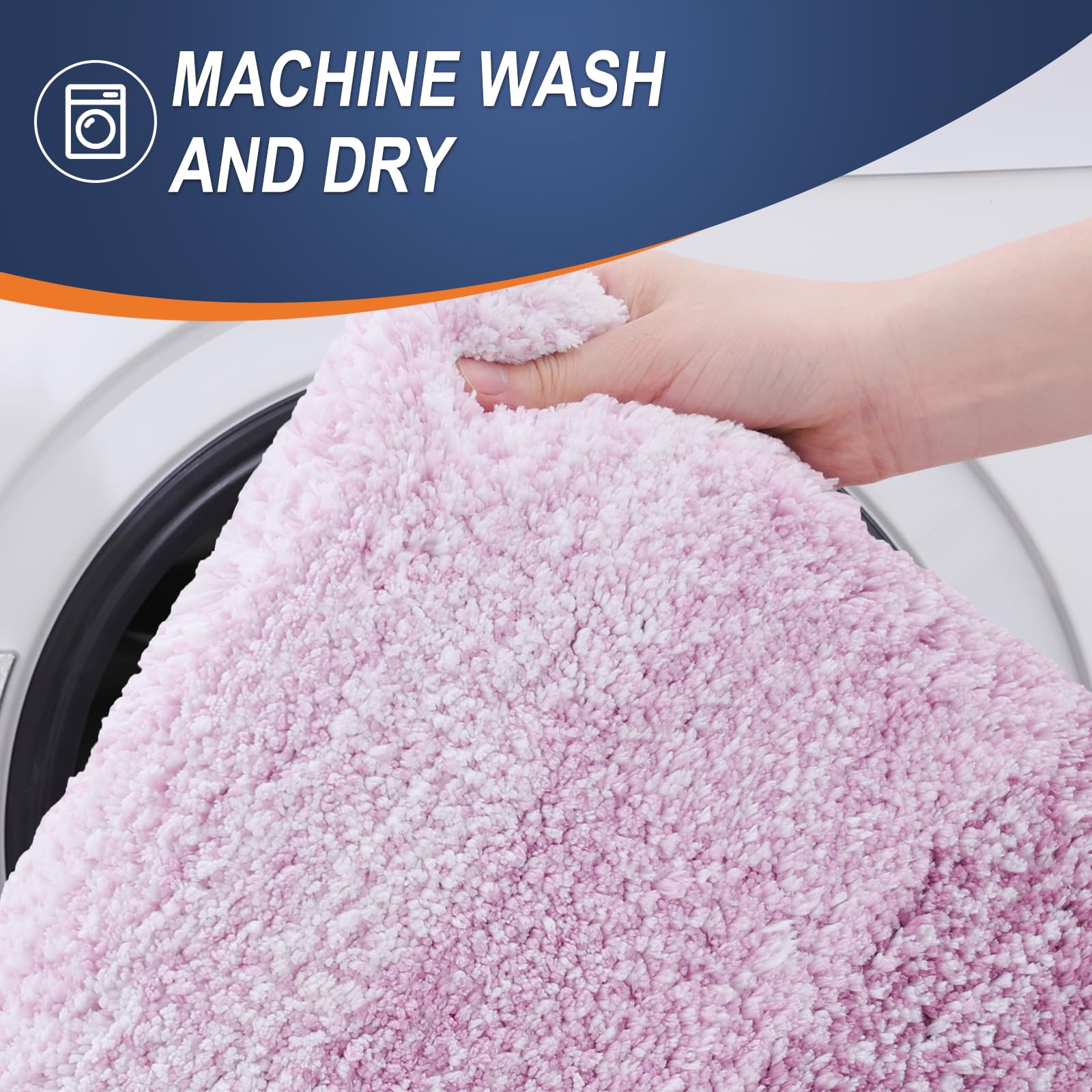 Luxury Bathroom Rug Set 2 Piece, Soft Absorbent Microfiber Bath Rug Set, Non-Slip Striped Bath Carpet, Machine Wash Dry, Bath Mats for Bathroom