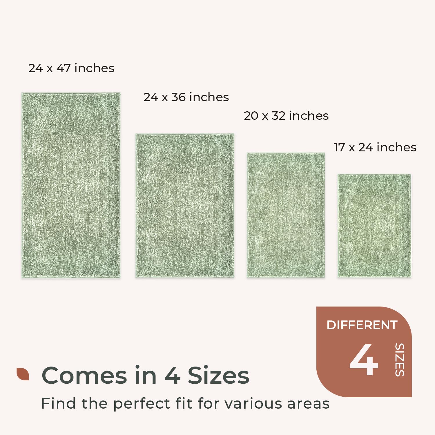 Melange Tufted Bathroom Rugs , Water Absorbent Soft Bath Mat for Bathroom Floor, Non Slip & Washable Shower Mat, Room Accessories Microfiber Bathroom Mat