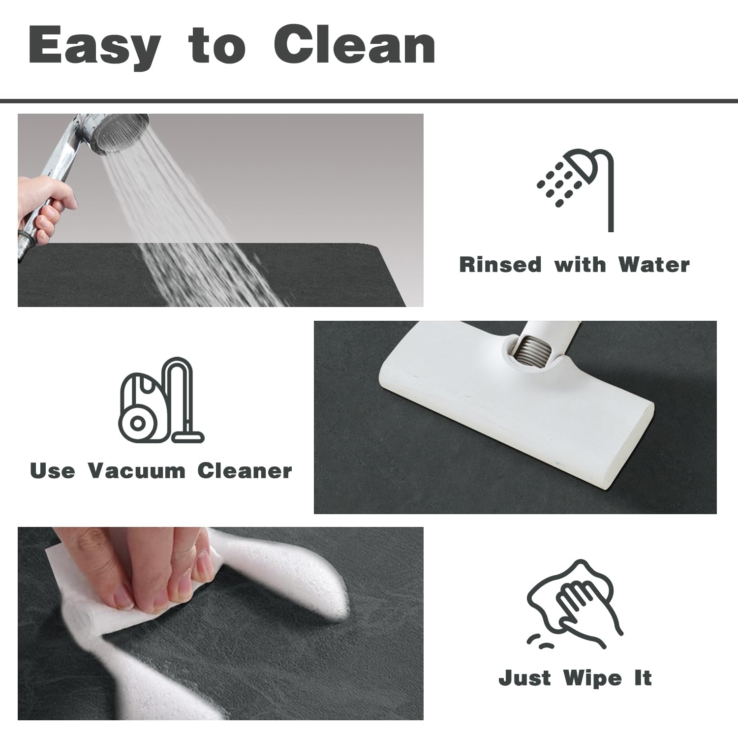 Quick Dry Bath Mat, Bathroom Rugs Non Slip Washable Thin Absorbent Bath Mat Fits Under Door Bathroom Floor Mat Perfect for Bath, Shower, or Sink