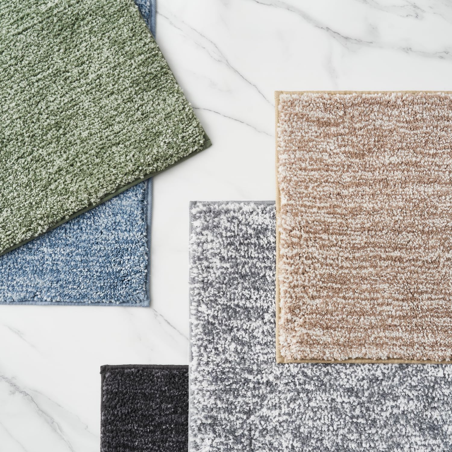改FRESHMINT Melange Tufted Bathroom Rugs 17"x24", Water Absorbent Soft Bath Mat for Bathroom Floor, Non Slip &amp; Washable Shower Mat, Room Accessories Microfiber Bathroom Mat, Pink &amp; White