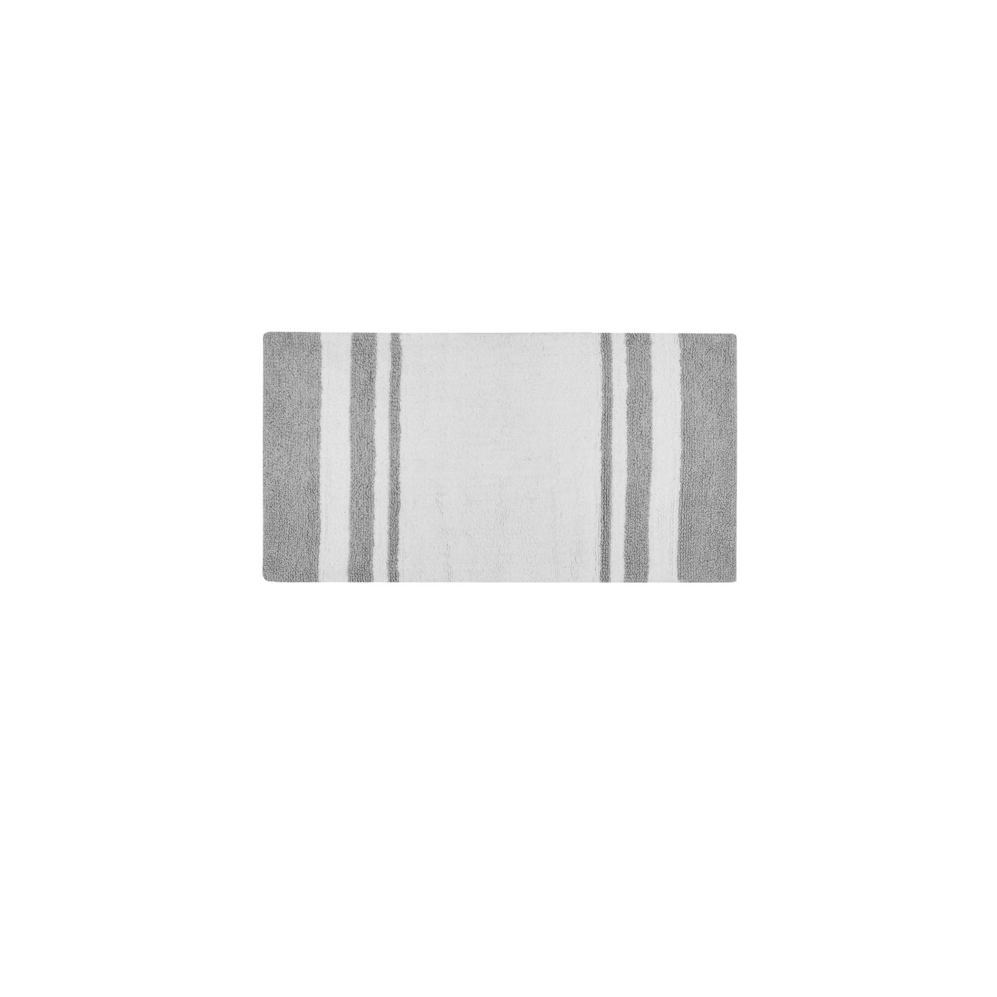 改Madison Park Reversible Spa Rug 100%-Cotton Striped Ultra Soft Water Fast Bath Non-Slip Absorbent Quick Dry Mats for Tub, Shower Room, and Bathroom, 20"x30", Blue (MP72-6210)
