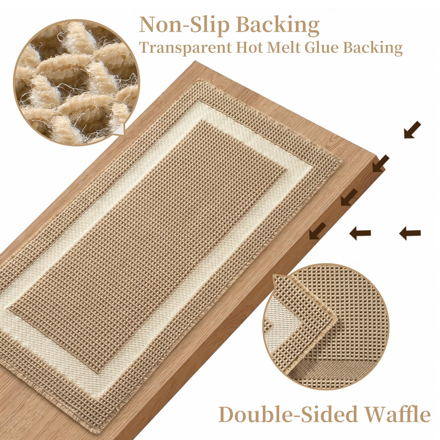 改MontVoo Waffle Bath-Mat Non Slip, Super Absorbent Bath Mats for Bathroom Ultra Soft Bathroom Mat with Tassels, Boho Bathroom Rugs Non Slip Washable Bath Rugs for Bathroom Floor Mat, 17''x24'',Beige