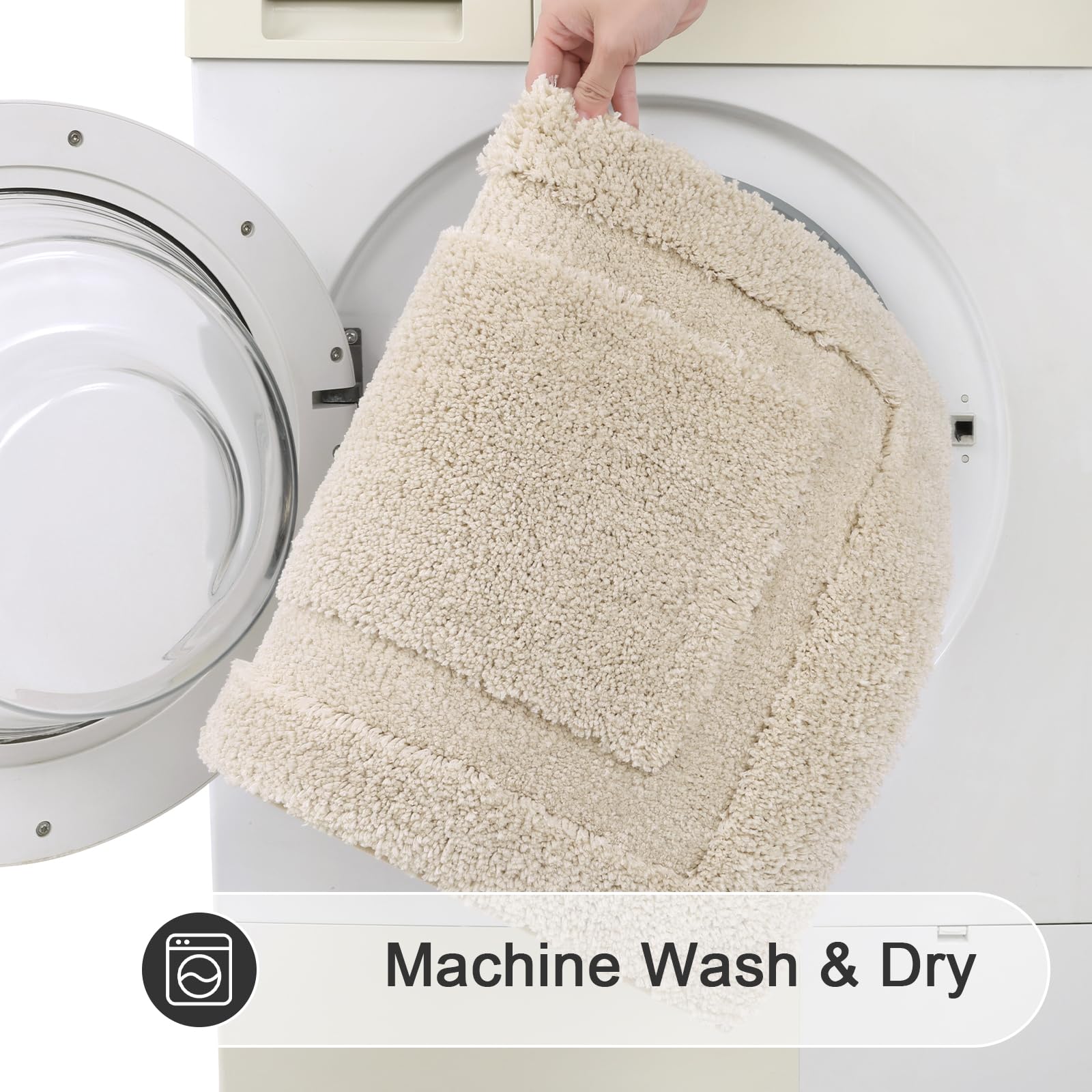 Super Soft Bath Rugs Set of 2 Pieces Bath Mat for Bathroom Rug Non Slip Plush Bath Rug Absorbent Bathroom Rug Set Washable