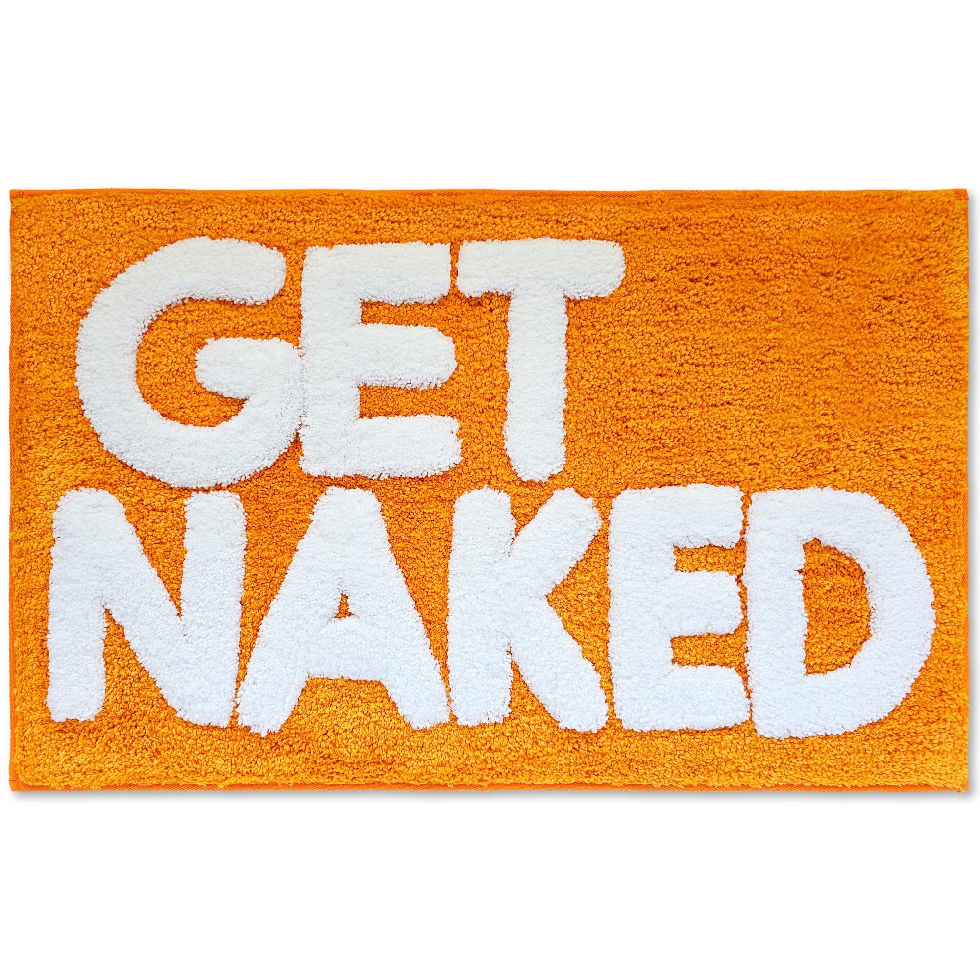 Get Naked Bath Mat for Bathtub - Cute Bath Rugs for Apartment Decor - Bath Mats for Bathroom as Shower Floor Mat - Tufted Gray and White Bathroom Rug - 31" x 20"