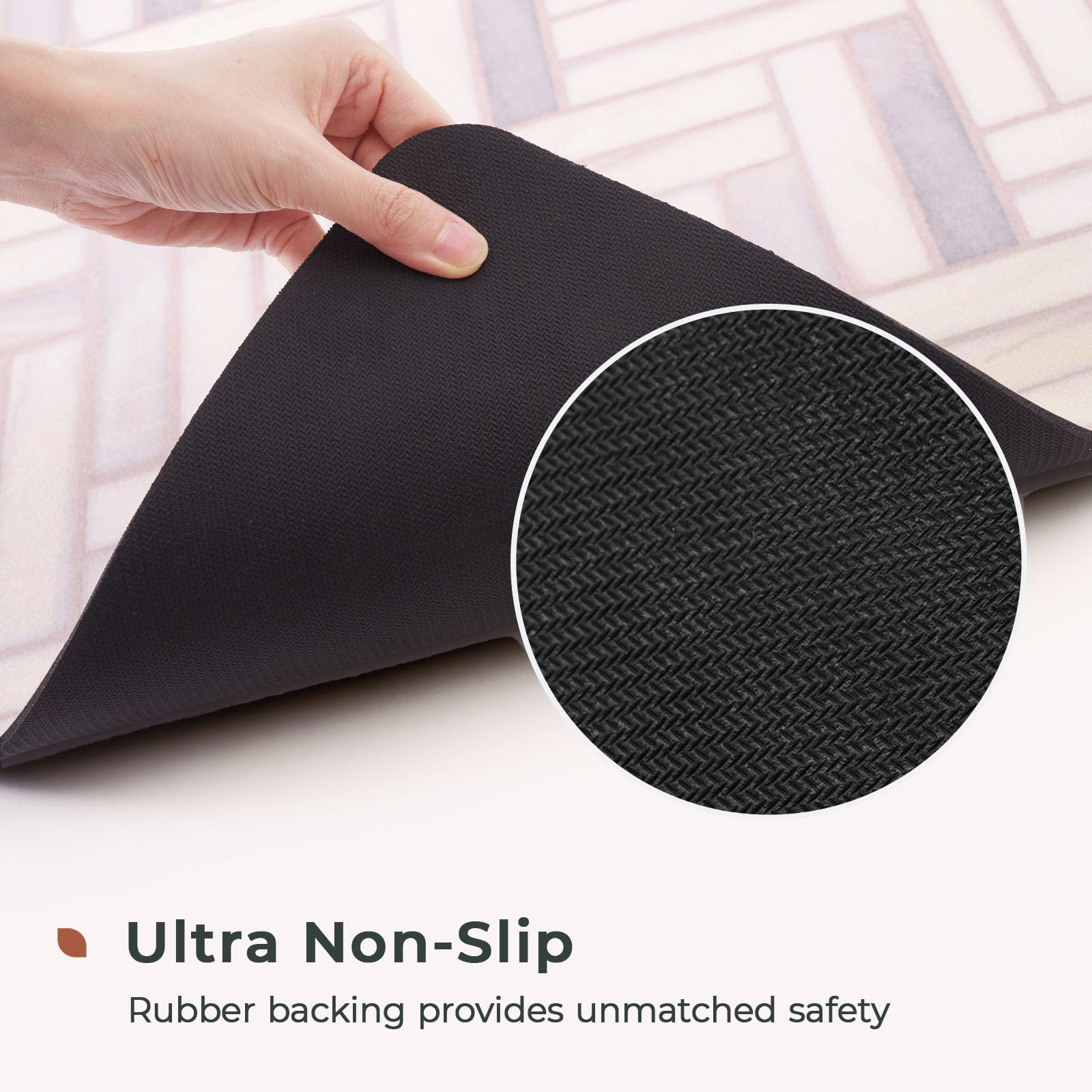 Bohemian Bath Mat Soft Boho Bathroom Mat Non-Slip Quick Dry Bath Rugs Thin Washable Shower Floor Mats with Super Water Absorbent Layer & Rubber Backing