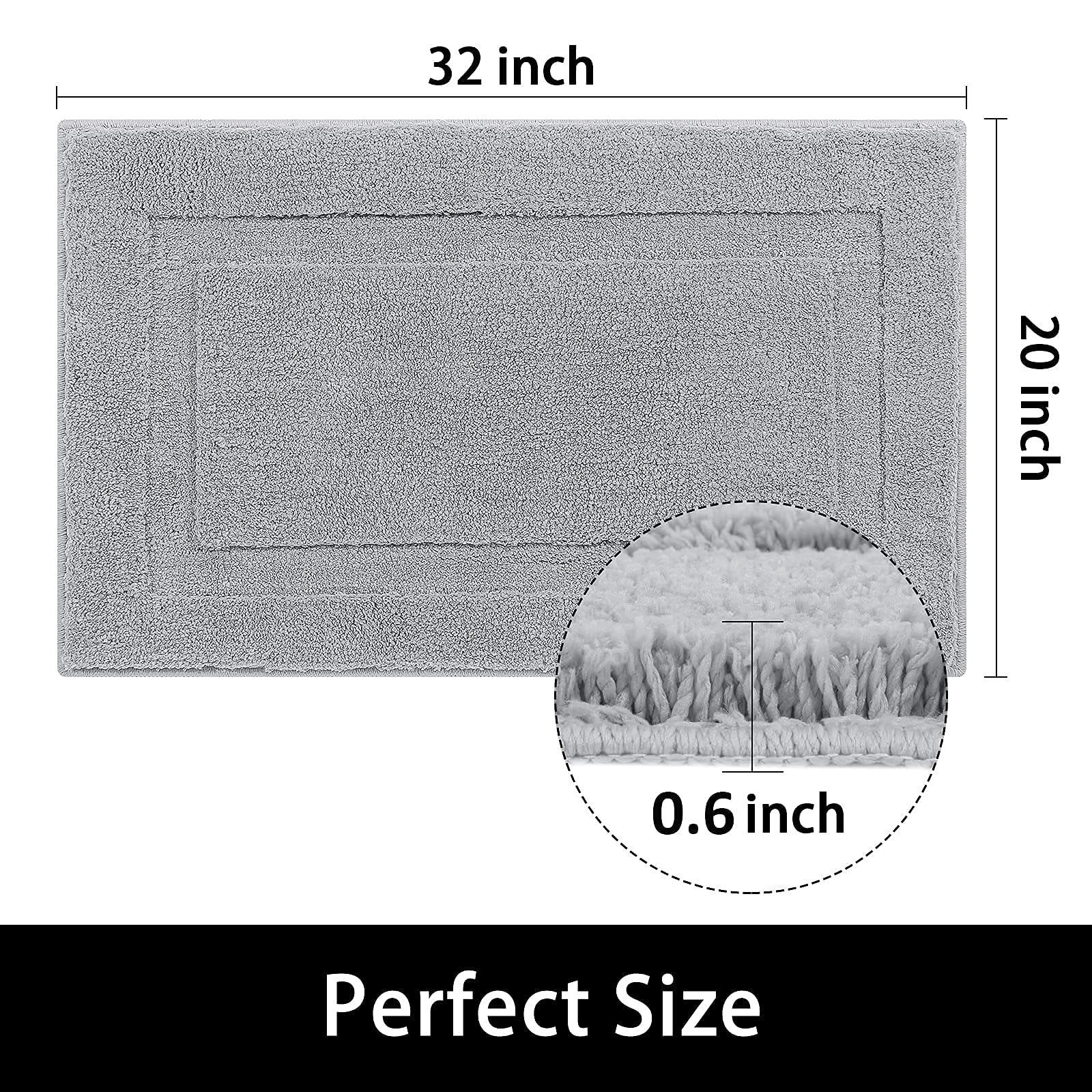 Super Soft Bath Rugs Set of 2 Pieces Bath Mat for Bathroom Rug Non Slip Plush Bath Rug Absorbent Bathroom Rug Set Washable