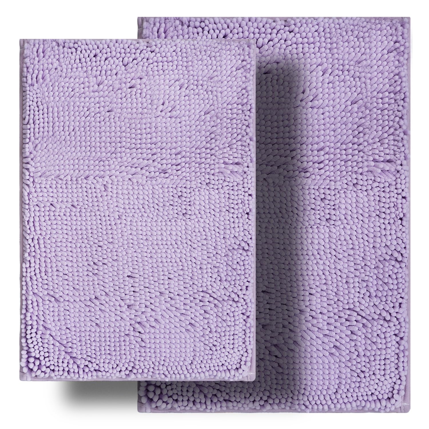 Bathroom Rugs Sets 2 Piece, Ultra Soft Absorbent Bath mat Chenille Bathroom Rug, Antiskid Bath mats Washable Bathroom mat (20x32 inch + 16x24 inch)