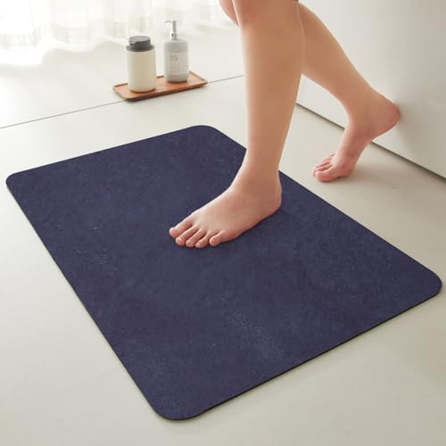 Quick Dry Bath Mat, Bathroom Rugs Non Slip Washable Thin Absorbent Bath Mat Fits Under Door Bathroom Floor Mat Perfect for Bath, Shower, or Sink