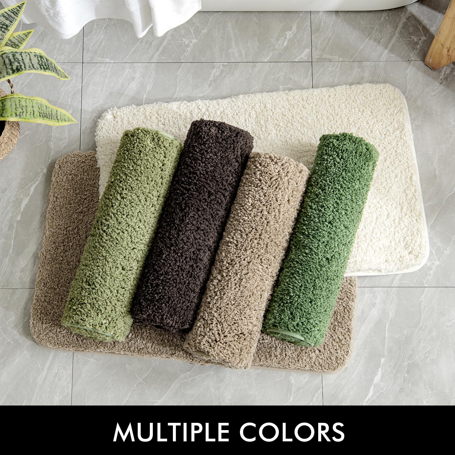 Pink Bathroom Rugs Sets 2 Piece - Absorbent Bath Mats Set Made of Thick Fluffy Microsiber for Bathroom Floor, Tub or Entryway, Non Slip Rubber Backside