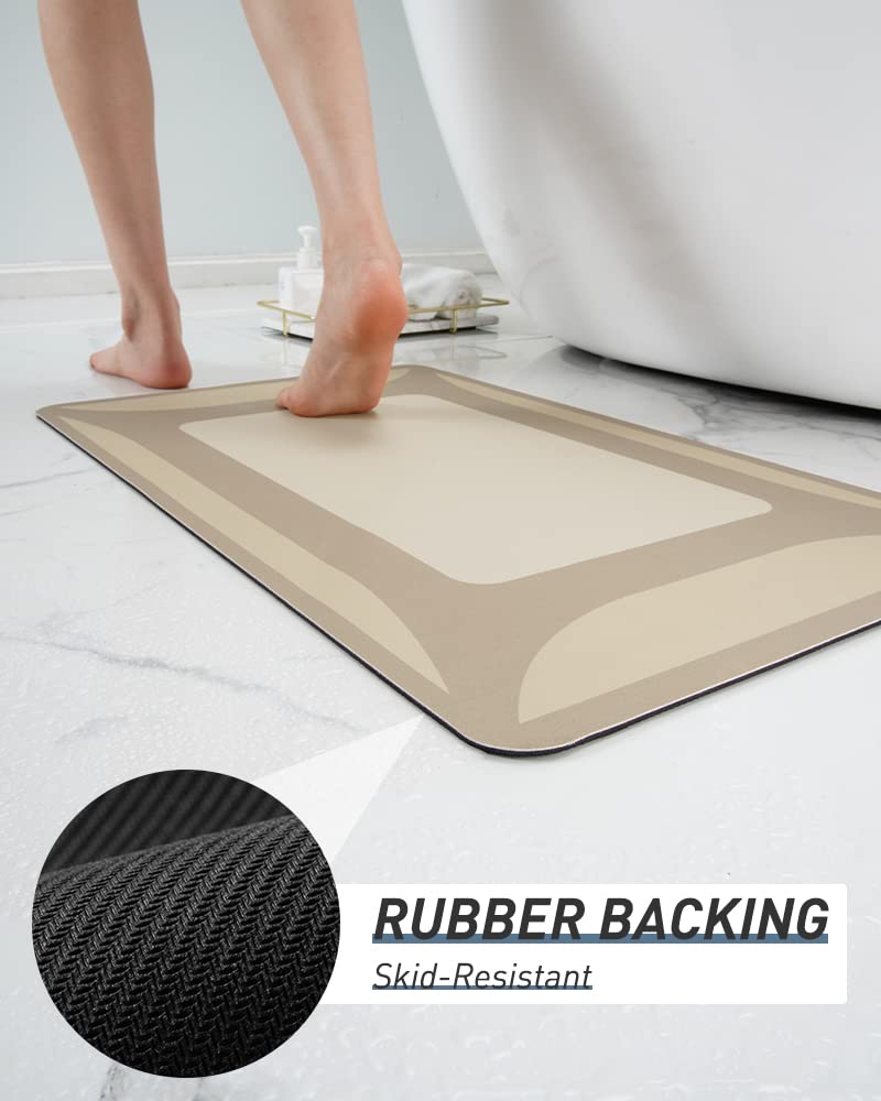 改SIXHOME-Bath Mat Rug-Quick Dry Absorbent Rubber Backed Bathroom Mat Thin Bathroom Rugs Fit Under Door-Bath Mats for Bathroom Floor Mat in Front of Sink-Shower Rug for Bathroom 17"X27.5"