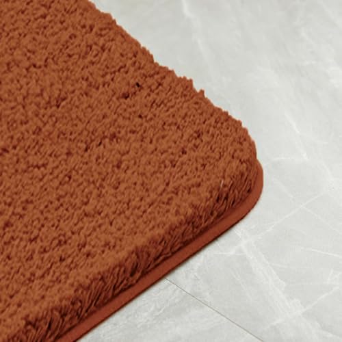 Pink Bathroom Rugs Sets 2 Piece - Absorbent Bath Mats Set Made of Thick Fluffy Microsiber for Bathroom Floor, Tub or Entryway, Non Slip Rubber Backside