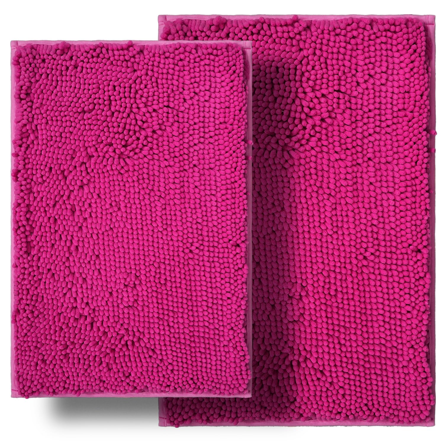 Bathroom Rugs Sets 2 Piece, Ultra Soft Absorbent Bath mat Chenille Bathroom Rug, Antiskid Bath mats Washable Bathroom mat (20x32 inch + 16x24 inch)