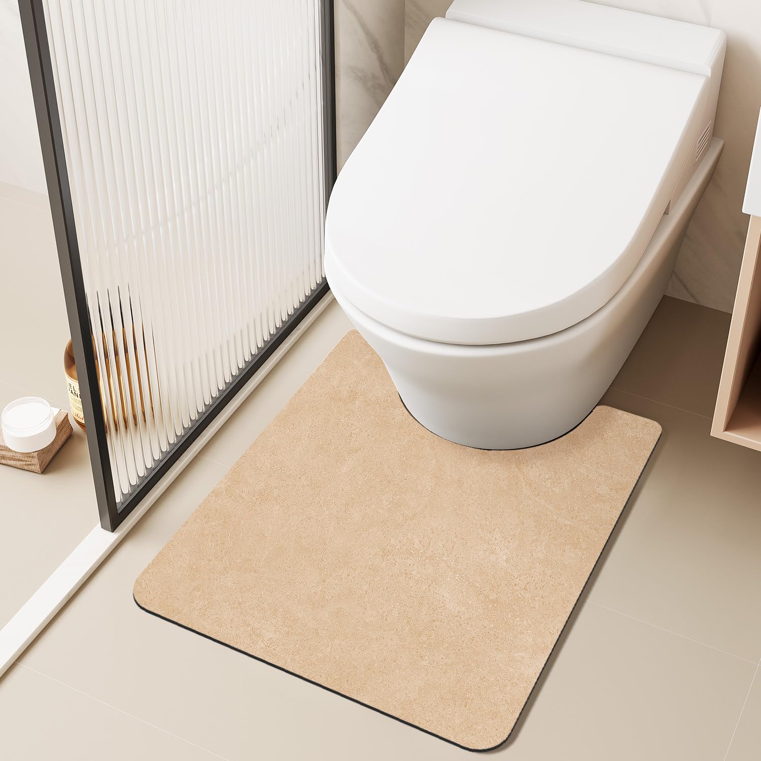 Quick Dry Bath Mat, Bathroom Rugs Non Slip Washable Thin Absorbent Bath Mat Fits Under Door Bathroom Floor Mat Perfect for Bath, Shower, or Sink