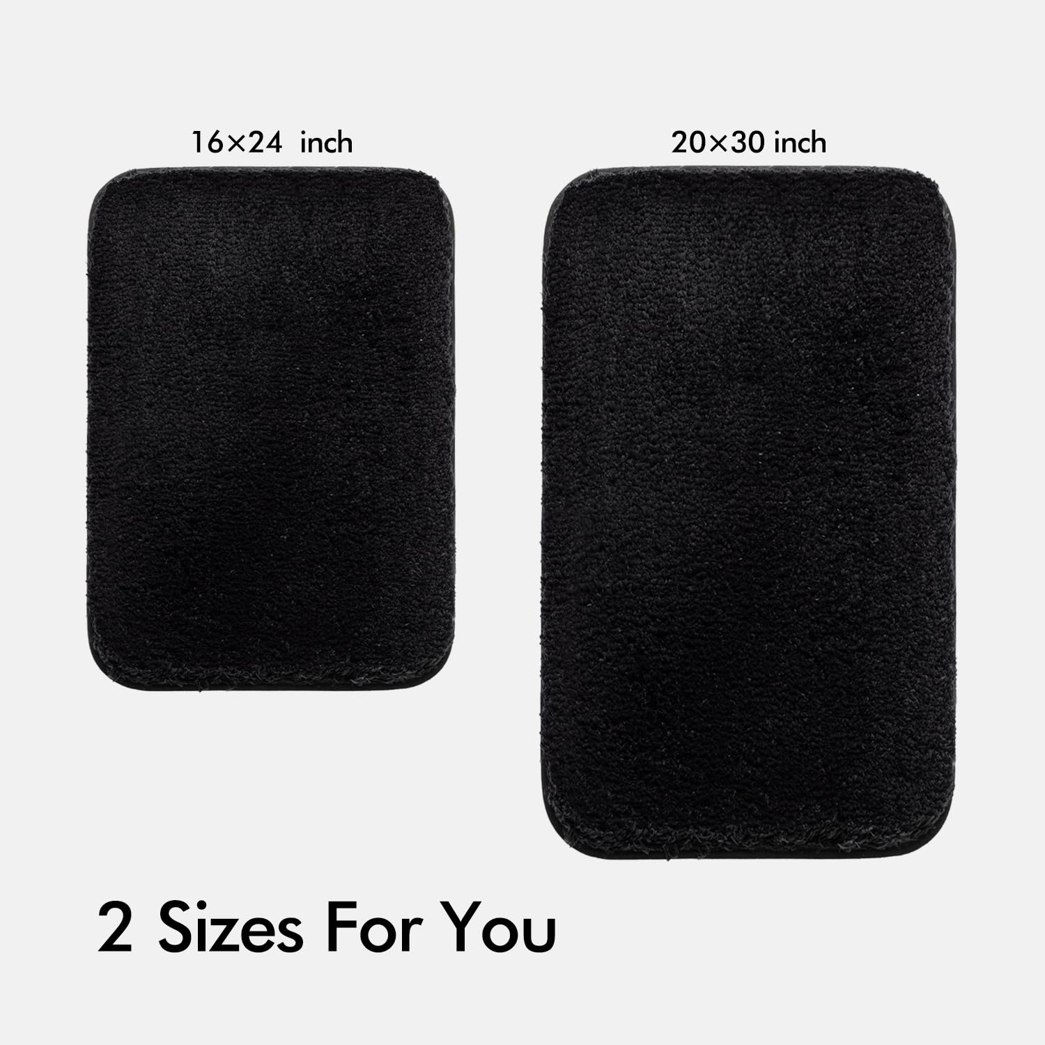 Pink Bathroom Rugs Sets 2 Piece - Absorbent Bath Mats Set Made of Thick Fluffy Microsiber for Bathroom Floor, Tub or Entryway, Non Slip Rubber Backside