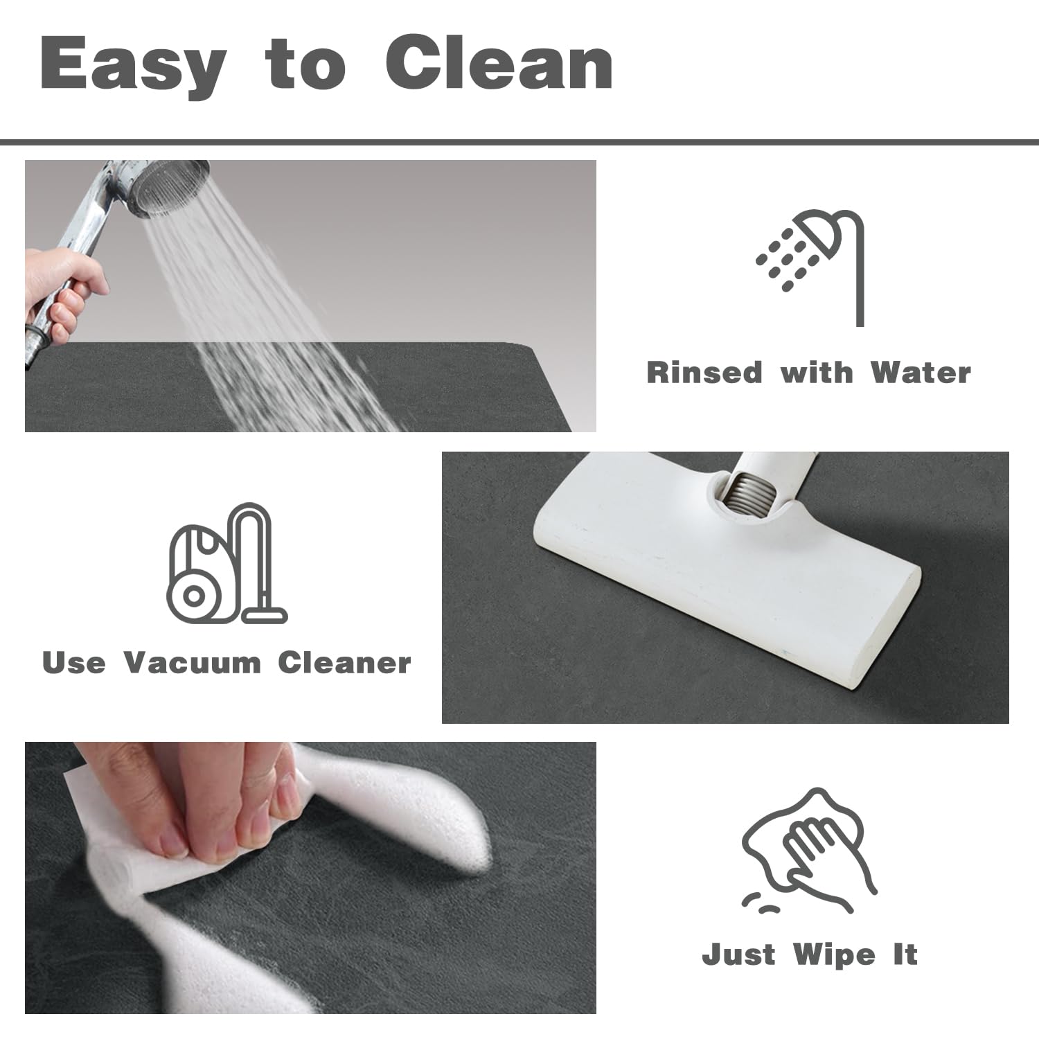 Quick Dry Bath Mat, Bathroom Rugs Non Slip Washable Thin Absorbent Bath Mat Fits Under Door Bathroom Floor Mat Perfect for Bath, Shower, or Sink