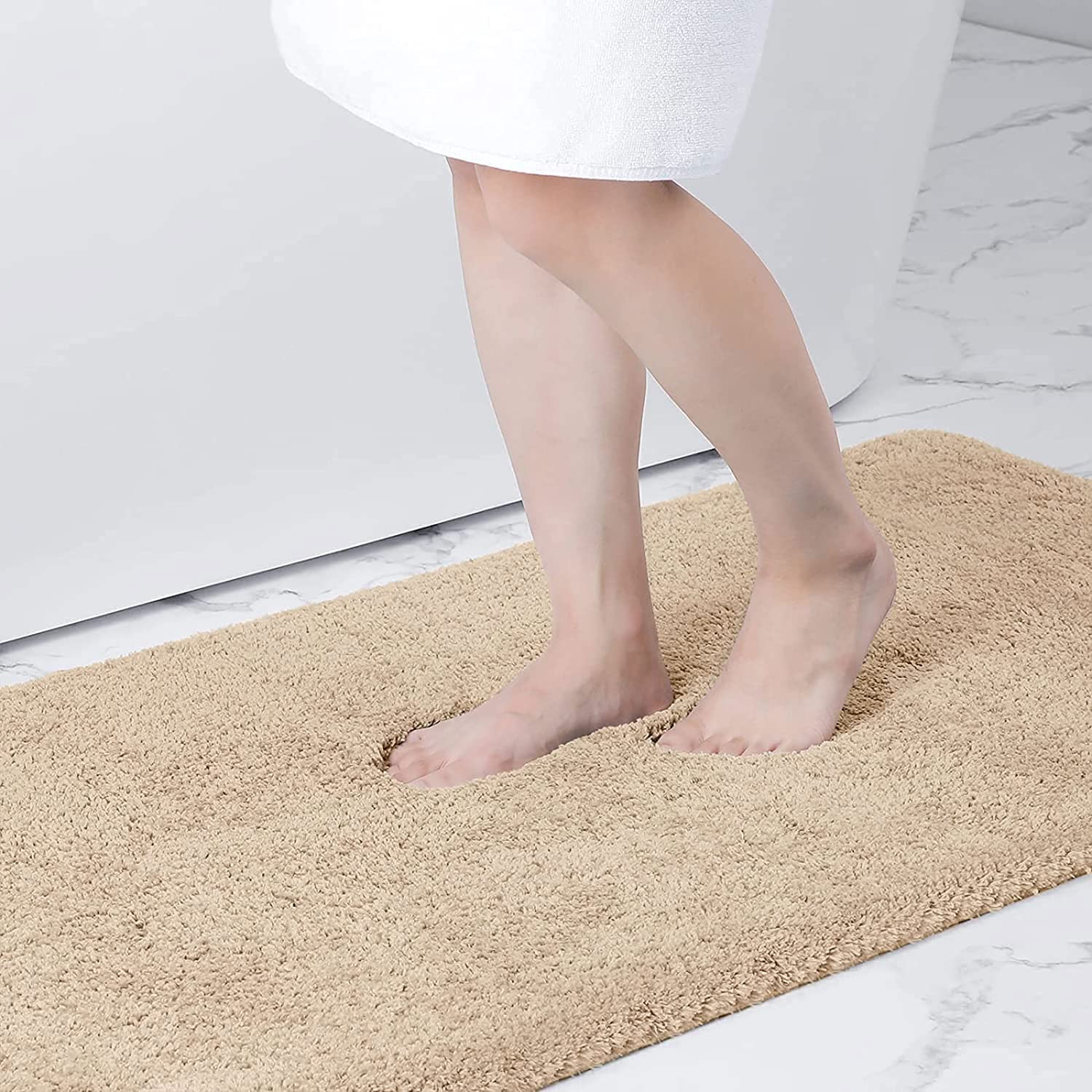 Bathroom Rug Mat, Shaggy Soft and Absorbent Bath Rug, Non Slip, Thick Plush Machine Washable Bath Mat for Bathroom, Shower, and Tub