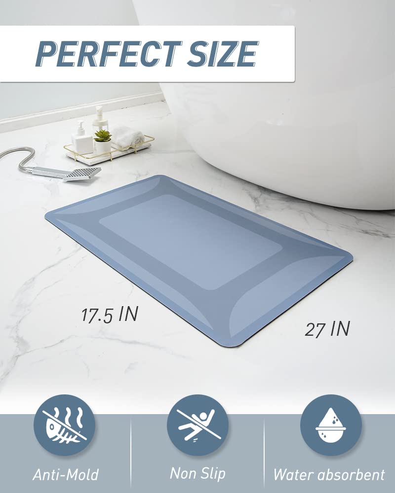 Bath Mat Rug-Quick Dry Absorbent Rubber Backed Bathroom Mat Thin Bathroom Rugs Fit Under Door-Bath Mats for Bathroom Floor Mat in Front of Sink-Shower Rug for Bathroom