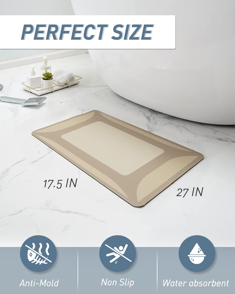 Bath Mat Rug-Quick Dry Absorbent Rubber Backed Bathroom Mat Thin Bathroom Rugs Fit Under Door-Bath Mats for Bathroom Floor Mat in Front of Sink-Shower Rug for Bathroom