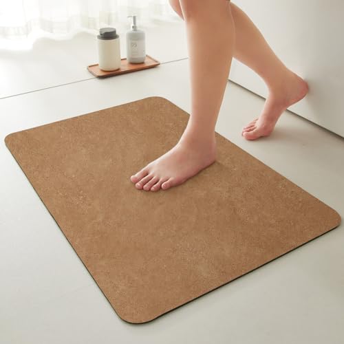 Quick Dry Bath Mat, Bathroom Rugs Non Slip Washable Thin Absorbent Bath Mat Fits Under Door Bathroom Floor Mat Perfect for Bath, Shower, or Sink