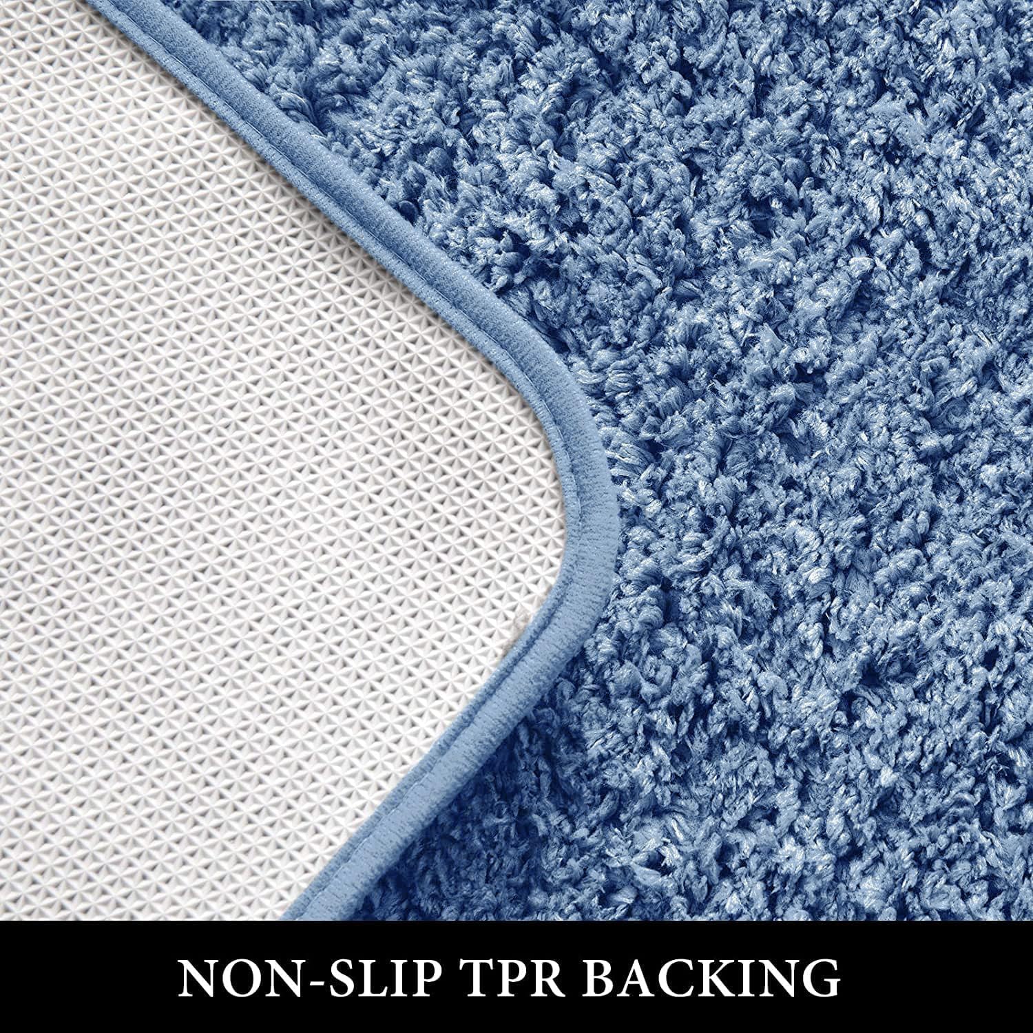 Pink Bathroom Rugs Sets 2 Piece - Absorbent Bath Mats Set Made of Thick Fluffy Microsiber for Bathroom Floor, Tub or Entryway, Non Slip Rubber Backside