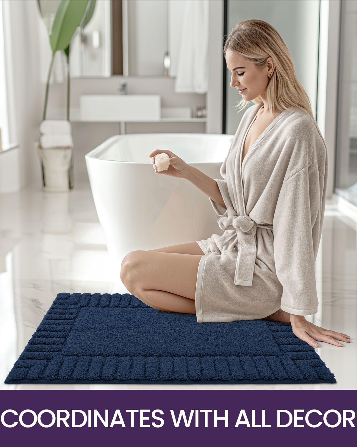 Bathroom Rugs, Non Slip Bath Mats for Bathroom Floor, Ultra Soft and Absorbent Bath Rug Shower Carpet, Machine Washable