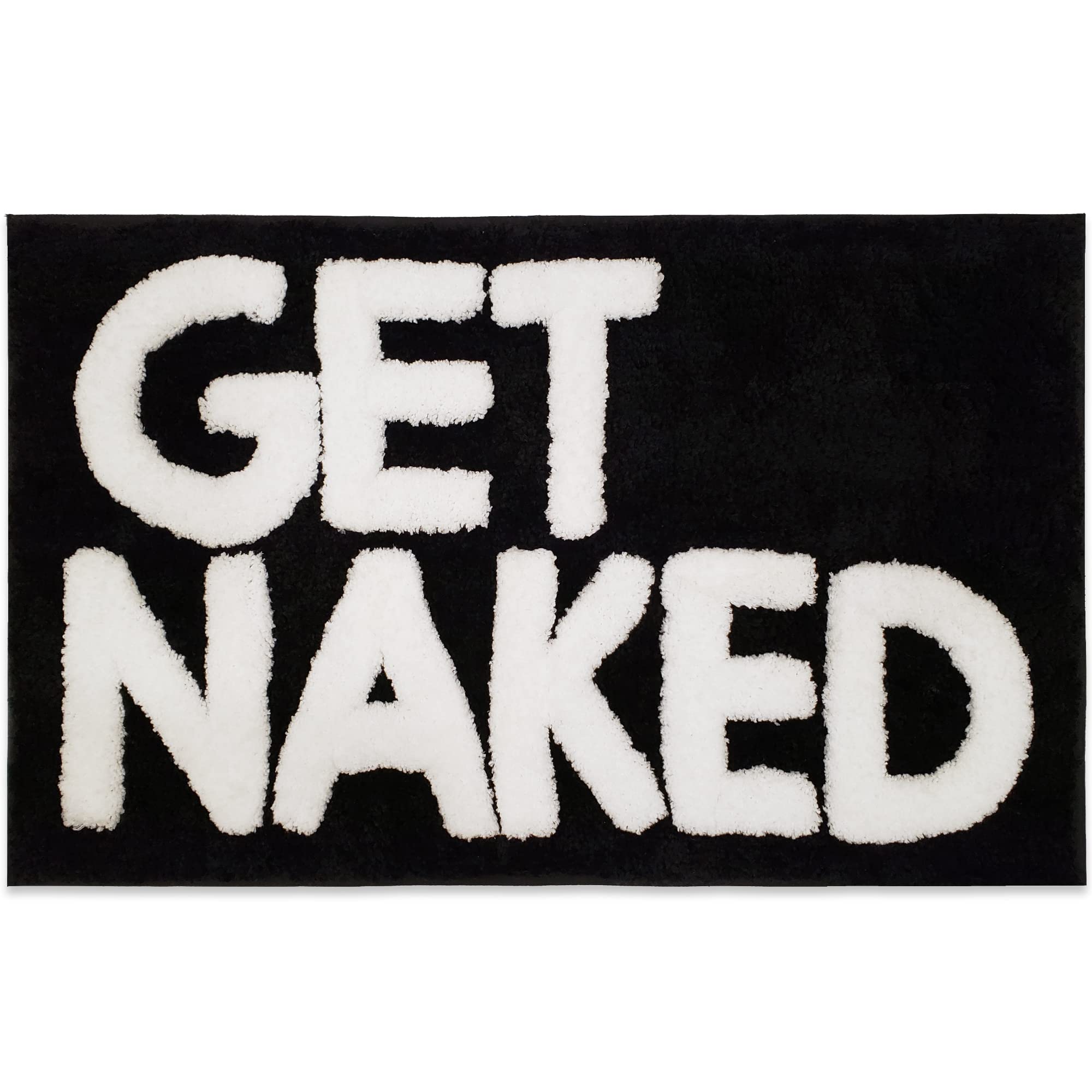 改New Mungo Get Naked Bath Mat for Bathtub - Cute Bath Rugs for Apartment Decor - Bath Mats for Bathroom as Shower Floor Mat - Tufted Gray and White Bathroom Rug - 31" x 20"