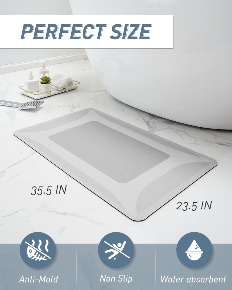 Bath Mat Rug-Quick Dry Absorbent Rubber Backed Bathroom Mat Thin Bathroom Rugs Fit Under Door-Bath Mats for Bathroom Floor Mat in Front of Sink-Shower Rug for Bathroom