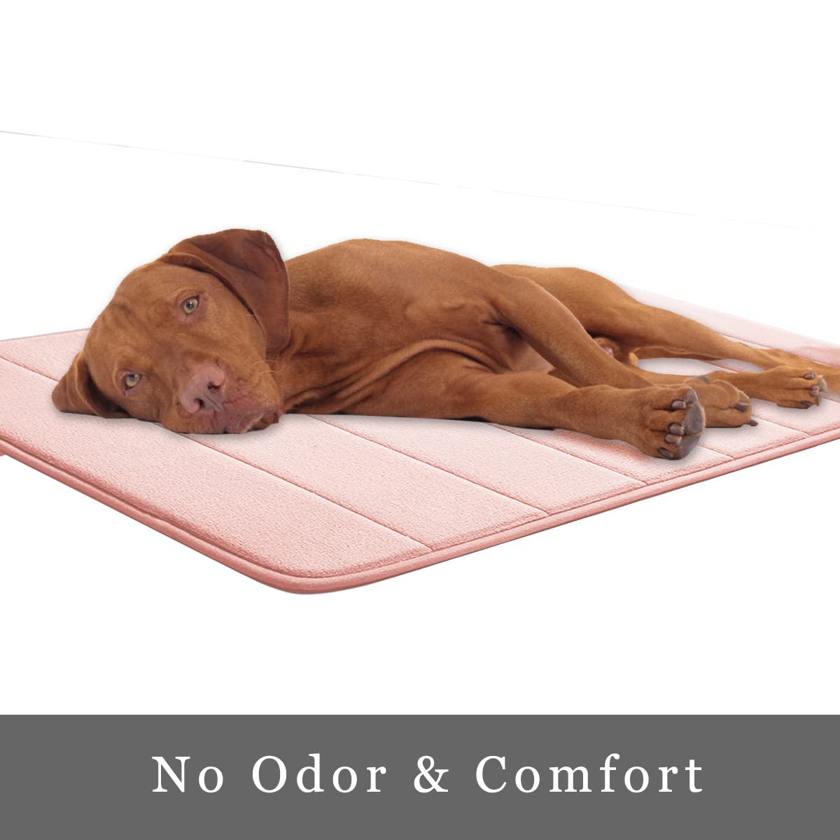 改JMTOOR Memory Foam Bath Mat 17" X 24" Coral Velvet Super Non-Slip Rapid Water Absorption Soft and Comfortable Easier to Dry Machine Wash Bathroom Mat, Peach