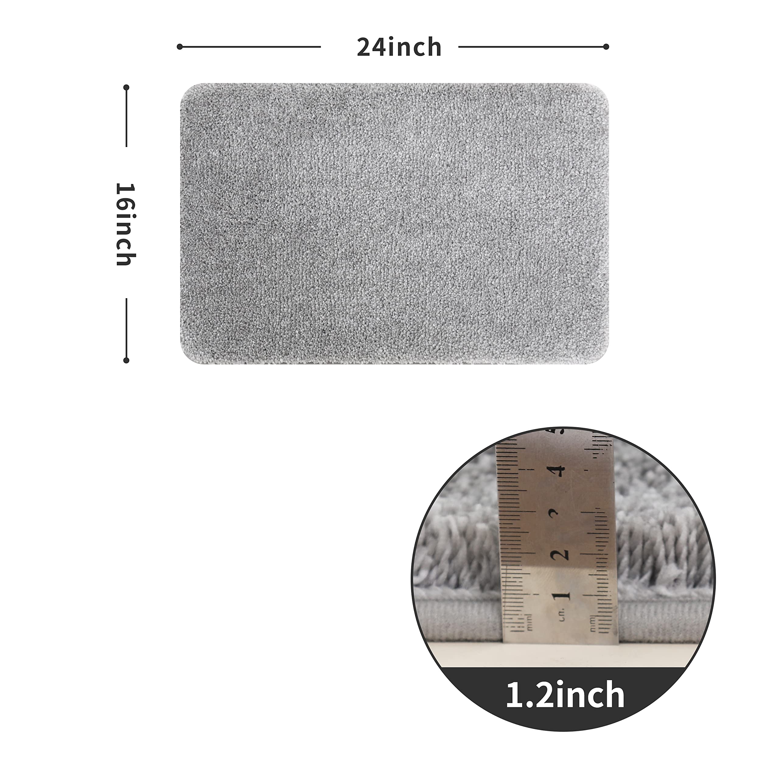Extra Thick Bath Rugs for Bathroom - Anti-Slip Bath Mats Soft Plush Yarn Shaggy 100% Strong Mirco Polyeste Mat Living Room Bedroom Mat Floor Water Absorbent