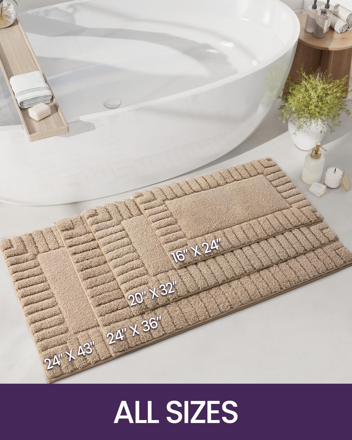 Bathroom Rugs, Non Slip Bath Mats for Bathroom Floor, Ultra Soft and Absorbent Bath Rug Shower Carpet, Machine Washable
