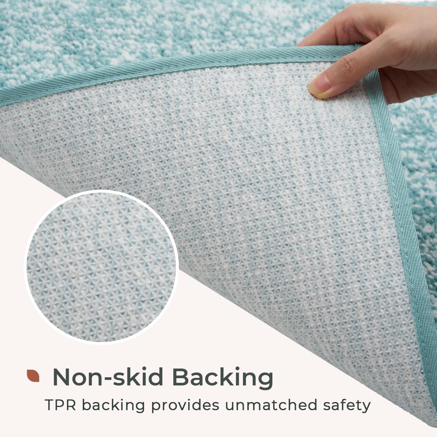 Melange Tufted Bathroom Rugs , Water Absorbent Soft Bath Mat for Bathroom Floor, Non Slip & Washable Shower Mat, Room Accessories Microfiber Bathroom Mat
