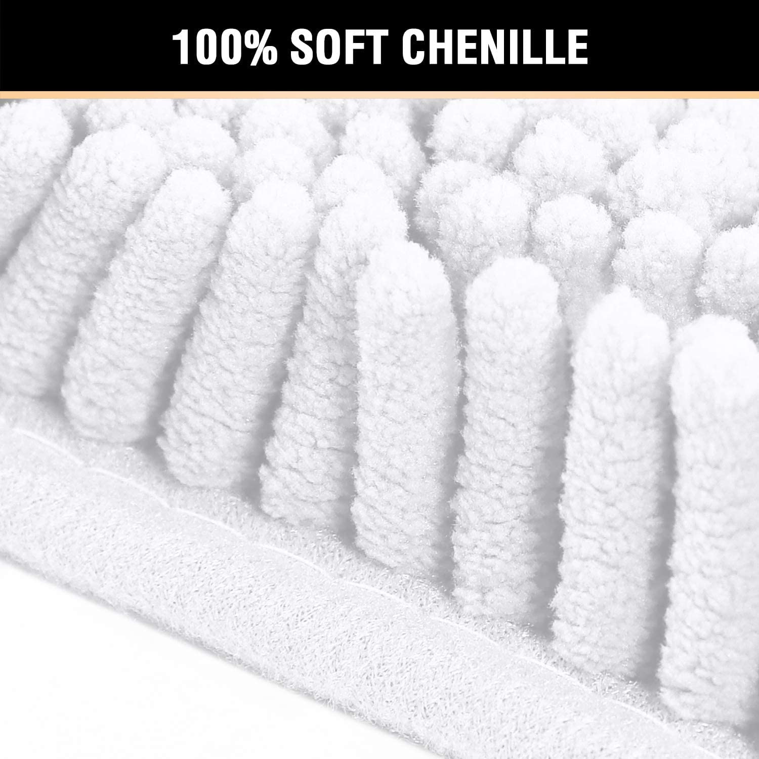 Bathroom Rug Set 2 Piece, Bath Mats for Bathroom Floor, Super Thick Soft Shaggy Chenille Bath Mats Machine Washable, Dry Fast Water Absorbent Bath Mats