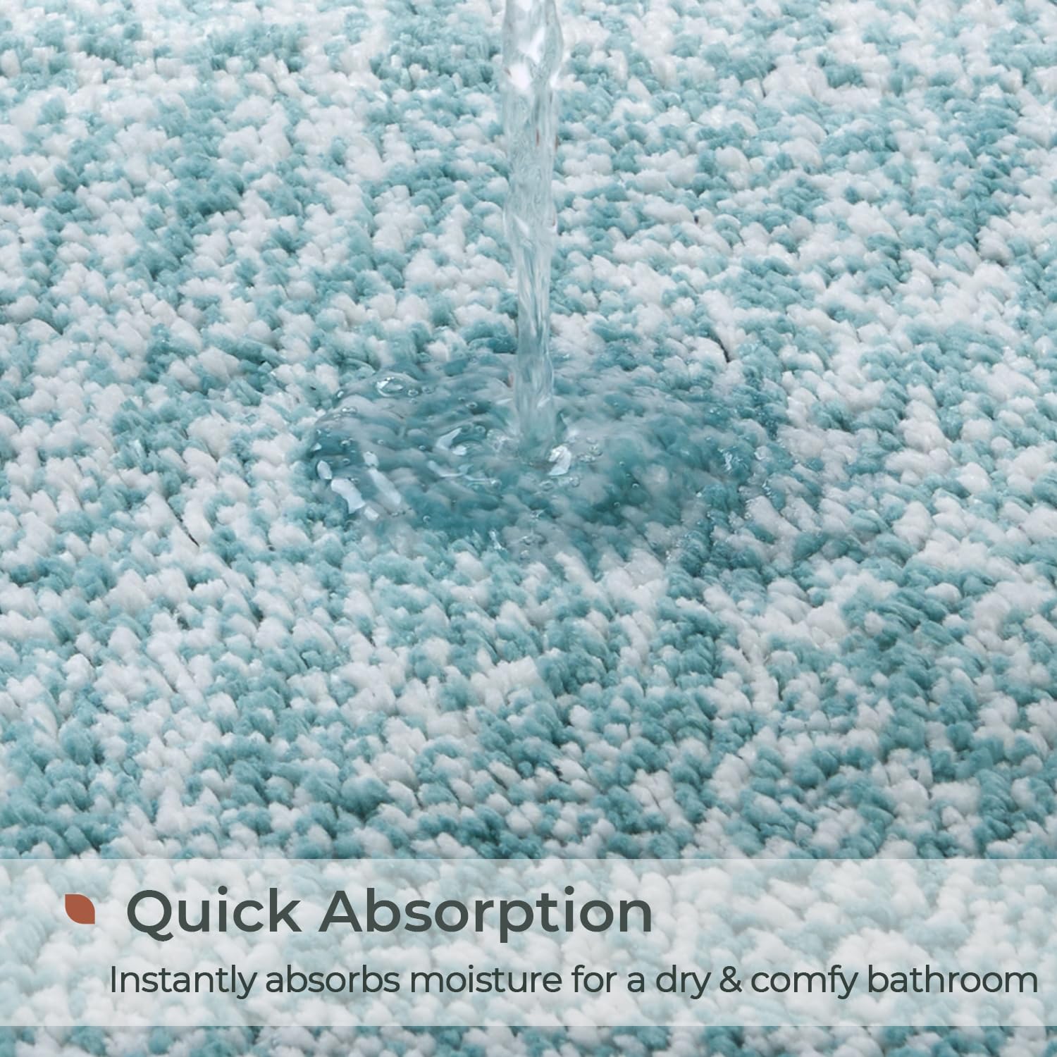 Melange Tufted Bathroom Rugs , Water Absorbent Soft Bath Mat for Bathroom Floor, Non Slip & Washable Shower Mat, Room Accessories Microfiber Bathroom Mat