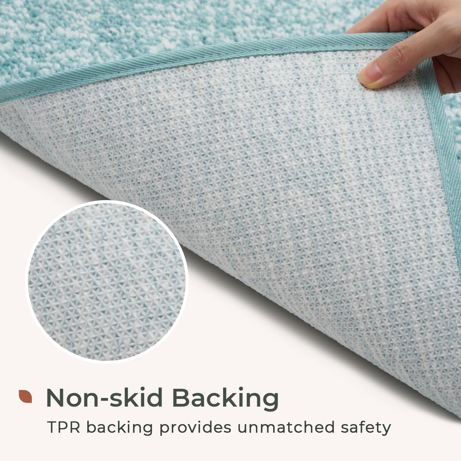 Melange Tufted Bathroom Rugs , Water Absorbent Soft Bath Mat for Bathroom Floor, Non Slip & Washable Shower Mat, Room Accessories Microfiber Bathroom Mat