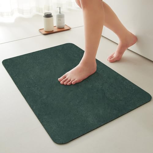 Quick Dry Bath Mat, Bathroom Rugs Non Slip Washable Thin Absorbent Bath Mat Fits Under Door Bathroom Floor Mat Perfect for Bath, Shower, or Sink