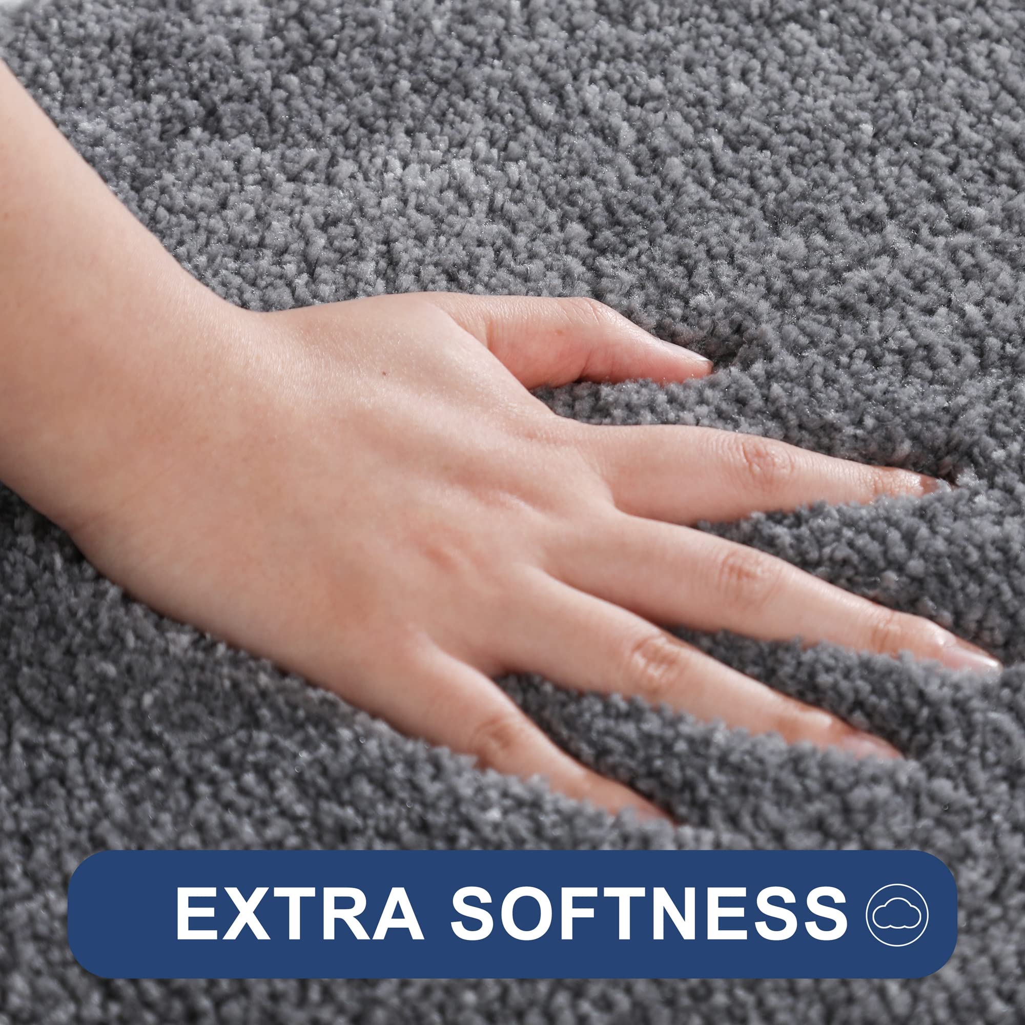 改COSY HOMEER Extra Thick Bath Rugs for Bathroom - Anti-Slip Bath Mats Soft Plush Yarn Shaggy 100% Strong Mirco Polyeste Mat Living Room Bedroom Mat Floor Water Absorbent(Green,16x24 - Inches)