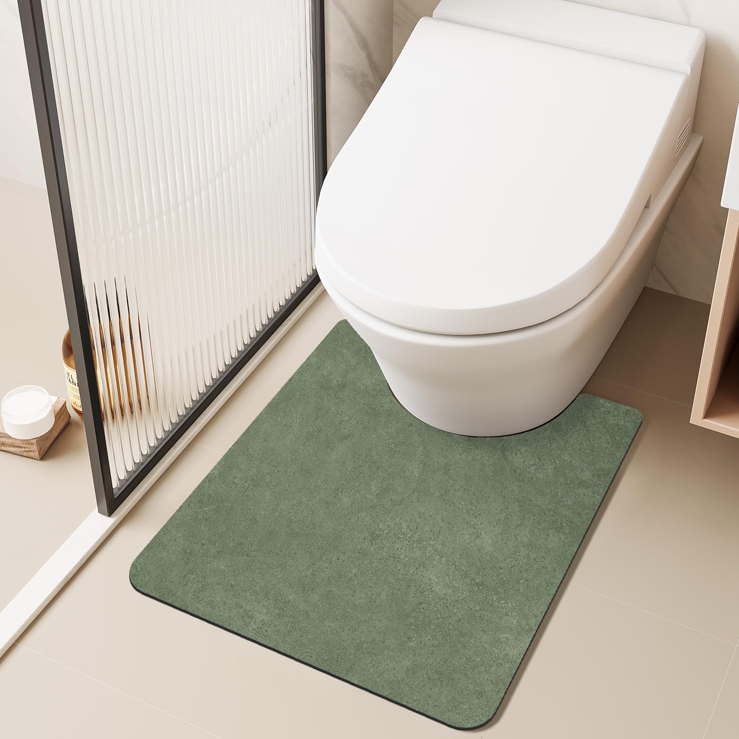 Quick Dry Bath Mat, Bathroom Rugs Non Slip Washable Thin Absorbent Bath Mat Fits Under Door Bathroom Floor Mat Perfect for Bath, Shower, or Sink