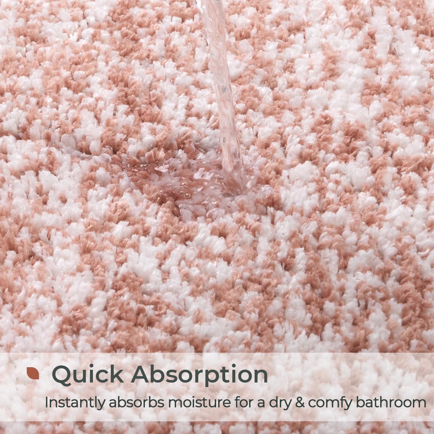 Melange Tufted Bathroom Rugs , Water Absorbent Soft Bath Mat for Bathroom Floor, Non Slip & Washable Shower Mat, Room Accessories Microfiber Bathroom Mat